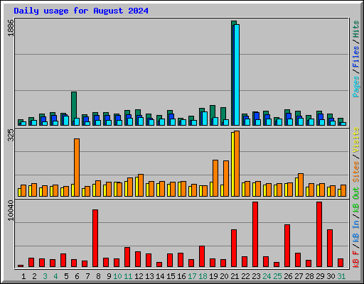 Daily usage for August 2024