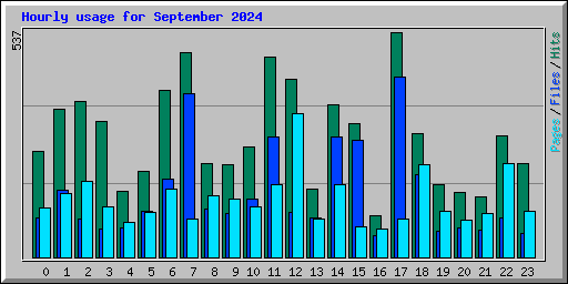 Hourly usage for September 2024